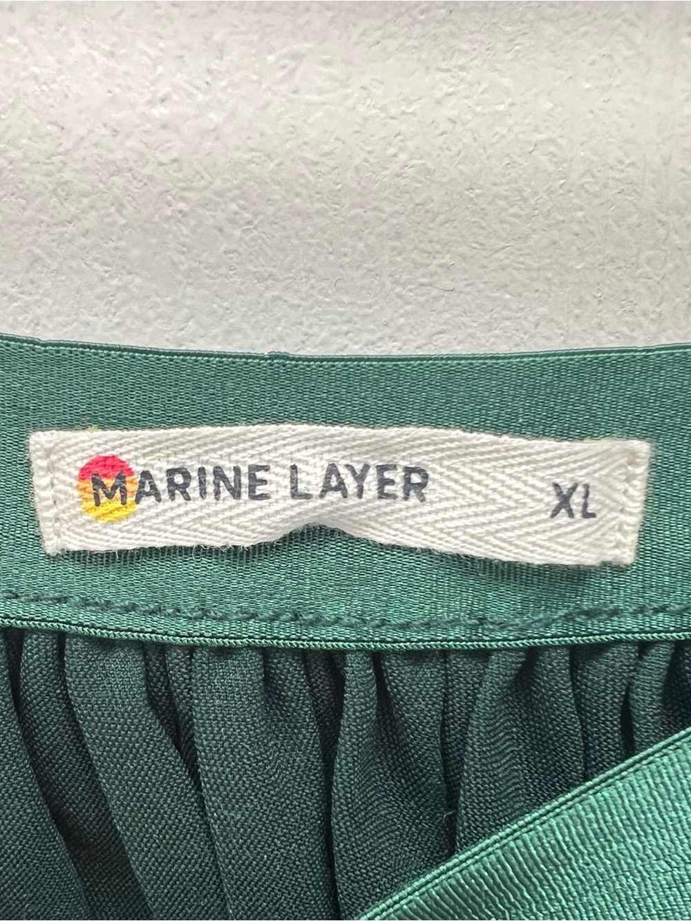 Marine Layer Green Pleated Satin Maxi Skirt Size XL - Picture 3 of 5